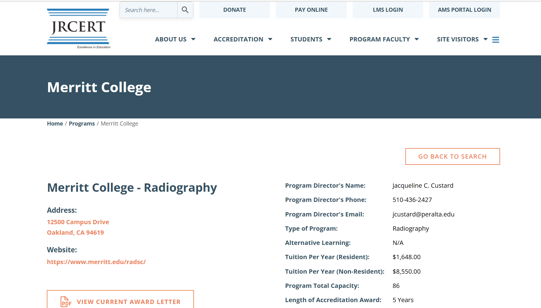 JRCERT website