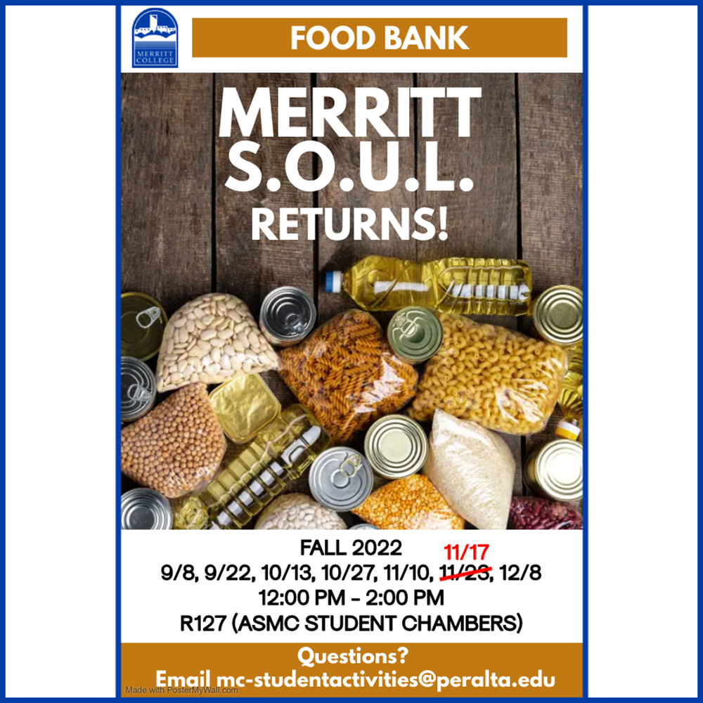 Merritt .L. Food Bank, 12/8, noon - 2pm